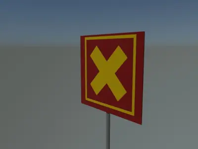 sign harmful Low-poly 3D model