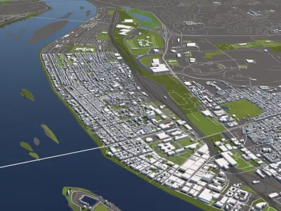 Harrisburg Pennsylvania USA 50x50km 3D model