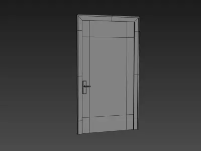 Wooden Door Low-poly 3D model shop