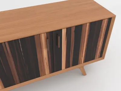 Mid-Century Modern Sideboard 200 Oslo Low-poly 3D model