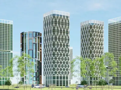 Office Twin Towers GH230129 - Rhino Grasshopper Project 3D model