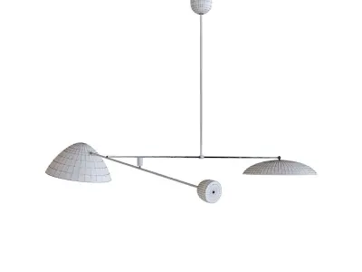 Rare Oscar Torlasco Counter Balance Ceiling Light 3D model