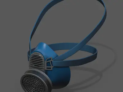 Gas mask protection futuristic technology fantasy  Low-poly 3D model