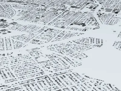 Northern Los Angeles Streets and Buildings 3D model