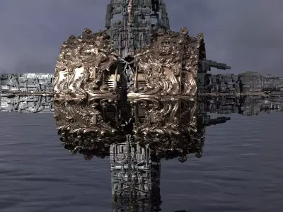 Ocean Cyberpunk Atlantis Deep city ring 3  3D model