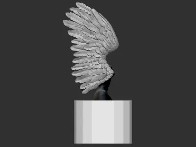 Girl music with wing 3D print model