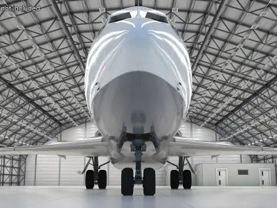  Commercial Airliner Boeing 727-100 Iran Aseman Rigged for Cinema 4D 