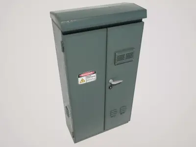  Electrical Utility Cabinet Box Low-poly 3D model