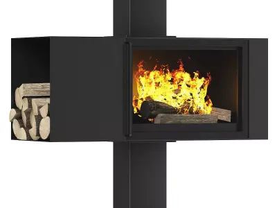 Floor Standing Fireplace 3D model