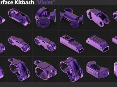 Sci-Fi Hard Surface Kitbash 400 Details 3D model