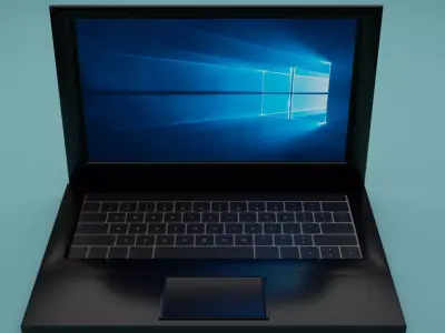 Laptop with windows operating system 3D model