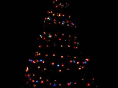 Coloured lights Low-poly 3D model