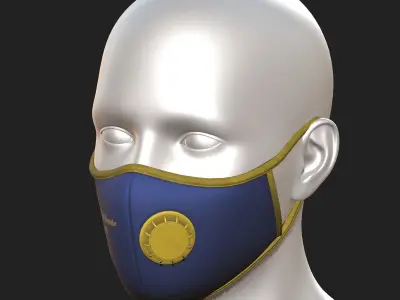   Gas mask protection futuristic isolated  Low-poly 3D model