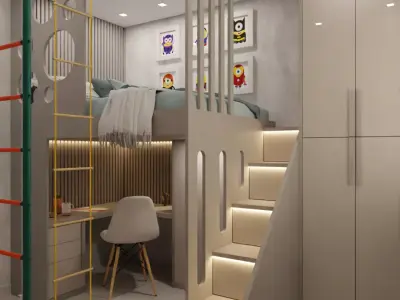 children bedroom 3D model purchase