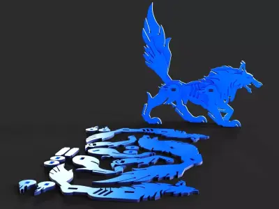 Cyber Wolf Kit Puzzle 3D model
