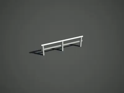 Wooden Fence Road Block Low-poly 3D model