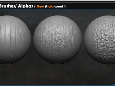 40 Wood VDM Brushes-Alphas  Vol 02 Texture