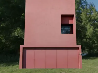 3D Facade house Free low-poly 3D model buy