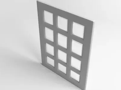 Window 4 door with squares 3D model