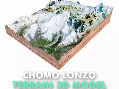 Chomo Lonzo Mountain Tibet China 3D model