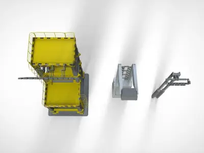 floodlight 7 stadium lighting tower 3D model