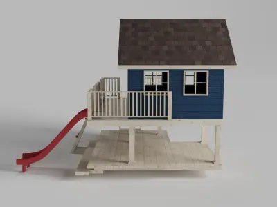 Wooden Playhouse 3D model