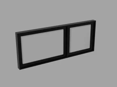 Aluminum Window Geometry Nodes Low-poly 3D model