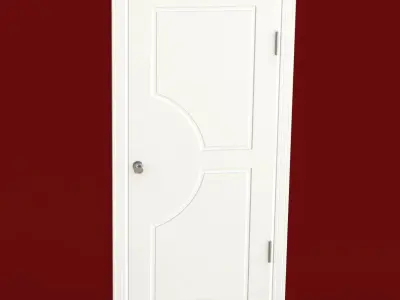 Door-1 open door on wall 3D model
