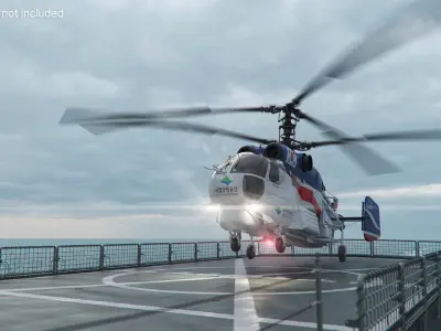  KA-32T Helicopter Operated South Korea with Interior Rigged for Cinema 4D 