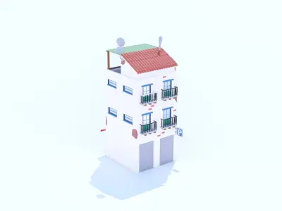 Italian Building number 6 Lowpoly Low-poly 3D model