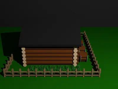 Wooden house Free low-poly 3D model