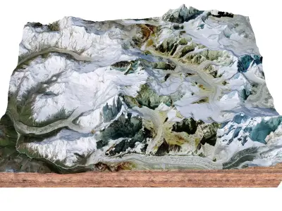 Chomo Lonzo Mountain Tibet China 3D model