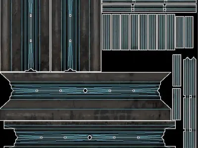 broken window - modular Low-poly 3D model