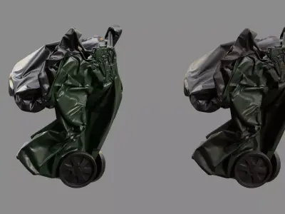 Crushed Trash Can 07 3D model