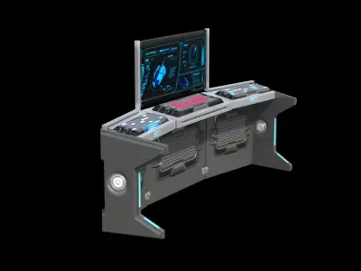 Sci-fi Desk Low-poly 3D model