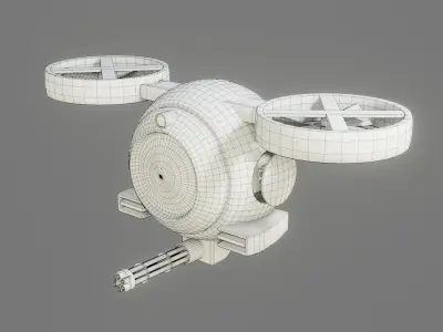 Sci-Fi Drone - Low Poly - Game Ready - PBR Low-poly 3D model Low-poly
