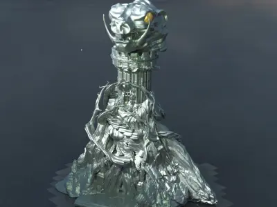 Eternia Inspired Fort dragon tower scull 3D model