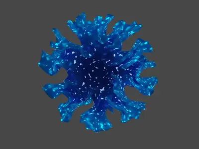 BlueCoralVirusLike3DModelSet Free 3D model