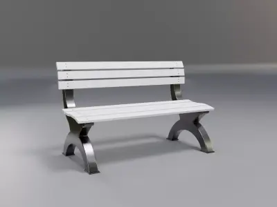 park bench - light vs dark - modern  Low-poly 3D model