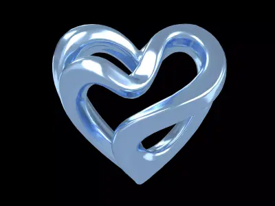 Abstract Heart Shape v1 005 Low-poly 3D model
