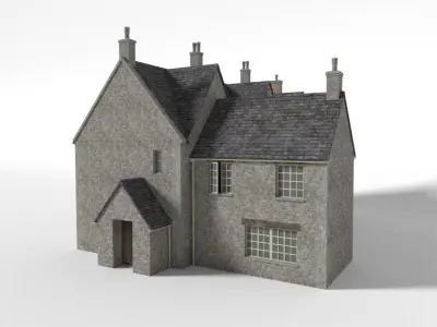 british uk cotswold stone house mansion Low-poly 3D model Low-poly 3D model