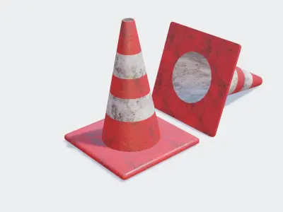 Traffic cone 3D Low-poly 3D model