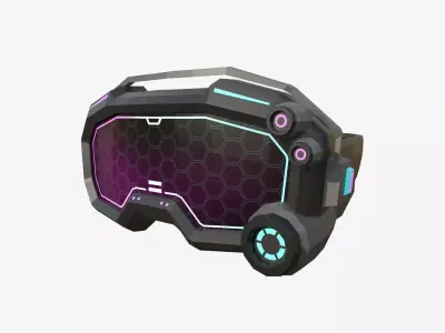 SciFi Glasses Low Poly A06 - Character Design Low-poly 3D model