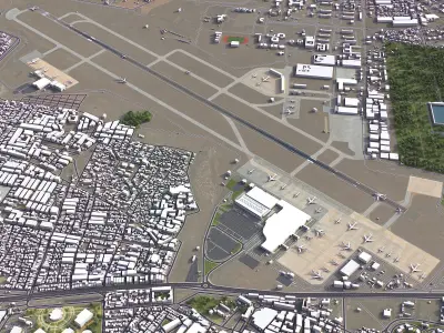 Marrakesh Airport Low-poly 3D model