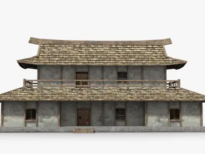 Ancient house x2 Low-poly 3D model