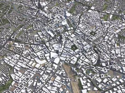 Birmingham - UK - City 3D Model Low-poly 3D model