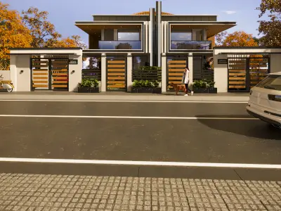 3D Exterior Modern Villa Scene 3D model