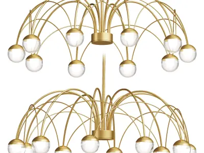  Mid Century Modern Pendant Chandelier 3D model
