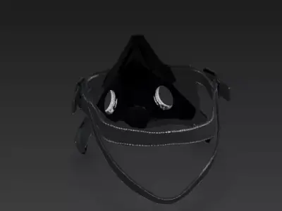Modern Techwear Tactical Half-Mask 3D Model Low-poly 3D model