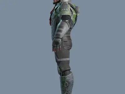 Sci-Fi Assault Hero Low-poly 3D model